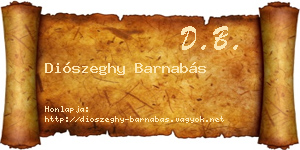 Diószeghy Barnabás névjegykártya