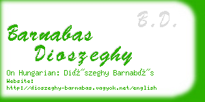 barnabas dioszeghy business card